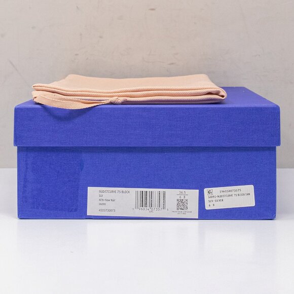 Stuart Weitzman Nudistcurve 75 New Noir Silver Block Heels - Picture 7 of 7